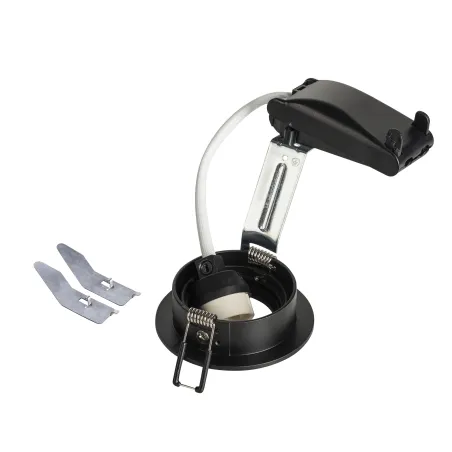 NEW TRIA 68, encastré de plafond intérieur, simple, rond, noir, GU10/QPAR51, 50W max, clips/lames ressorts