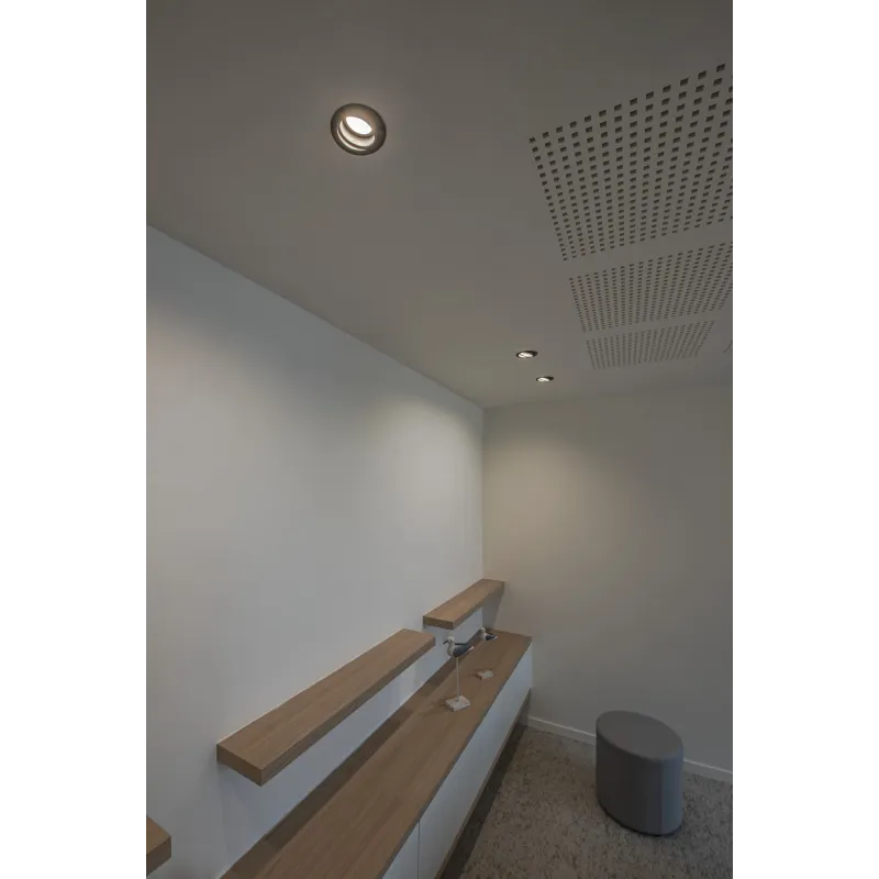 NEW TRIA 68, encastré de plafond intérieur, simple, rond, noir, GU10/QPAR51, 50W max, clips/lames ressorts