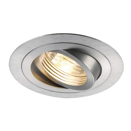 NEW TRIA 78, encastré de plafond intérieur, simple, rond, alu brossé, GU10/QPAR51, 50W max, lames ressorts