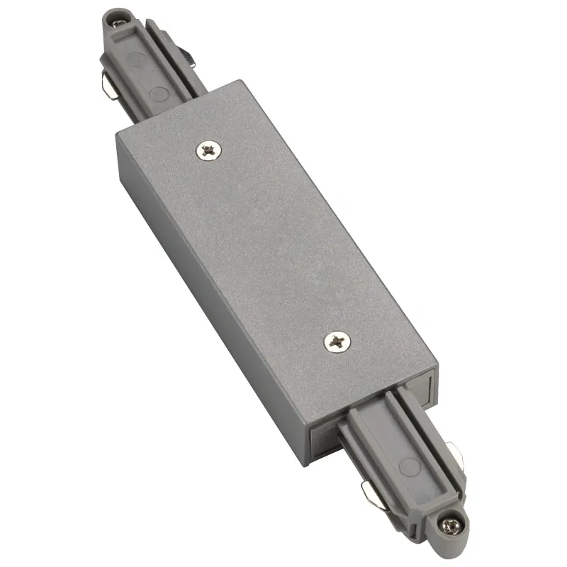 Connecteur longitudinal, pour rail 1 allumage en saillie, intérieur, gris, avec possibilité d'alimentation