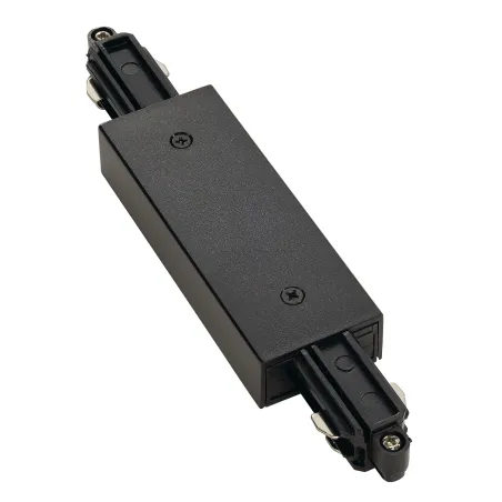 Connecteur longitudinal, pour rail 1 allumage en saillie, intérieur, noir, avec possibilité d'alimentation