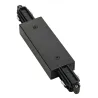 Connecteur longitudinal, pour rail 1 allumage en saillie, intérieur, noir, avec possibilité d'alimentation