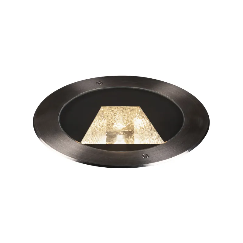 DASAR® 270, encastré de sol extérieur, asymétrique, noir, LED, 30W, 3000K, IP65/IP67, collerette inox 316