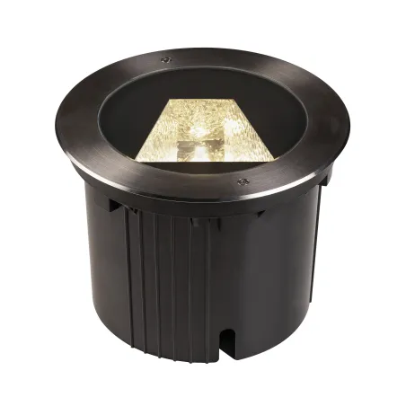 DASAR® 270, encastré de sol extérieur, asymétrique, noir, LED, 30W, 4000K, IP65/IP67, collerette inox 316