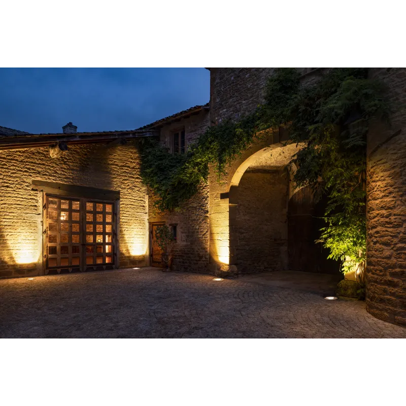 DASAR® 270, encastré de sol extérieur, asymétrique, noir, LED, 30W, 4000K, IP65/IP67, collerette inox 316