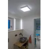 SIMA, applique et plafonnier intérieur, carré, blanc, LED, 24W, 3000K, IP44, plastique recyclé, variable