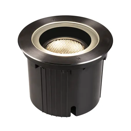 DASAR® 270, encastré de sol extérieur, symétrique, noir, LED, 30W, 3000K, IP65/IP67, collerette inox 316