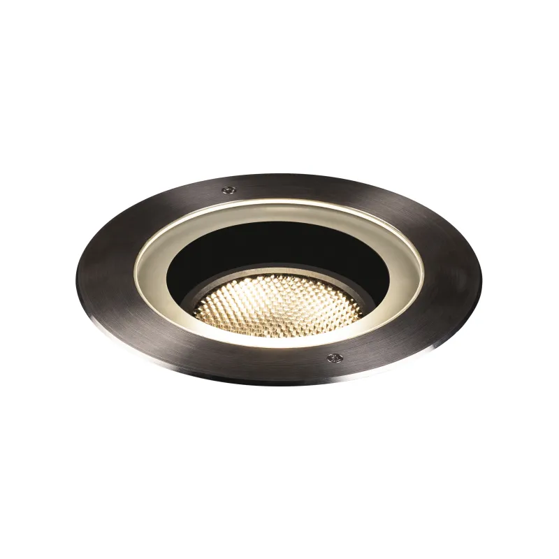 DASAR® 270, encastré de sol extérieur, symétrique, noir, LED, 30W, 3000K, IP65/IP67, collerette inox 316