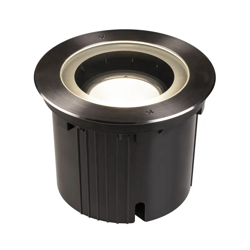 DASAR® 270, encastré de sol extérieur, symétrique, noir, LED, 30W, 3000K, IP65/IP67, collerette inox 316