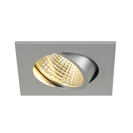 NEW TRIA 68, encastré de plafond intérieur, simple, carré, alu brossé, LED, 5,3W, 2700K, clips ressorts