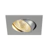 NEW TRIA 68, encastré de plafond intérieur, simple, carré, alu brossé, LED, 5,3W, 2700K, clips ressorts