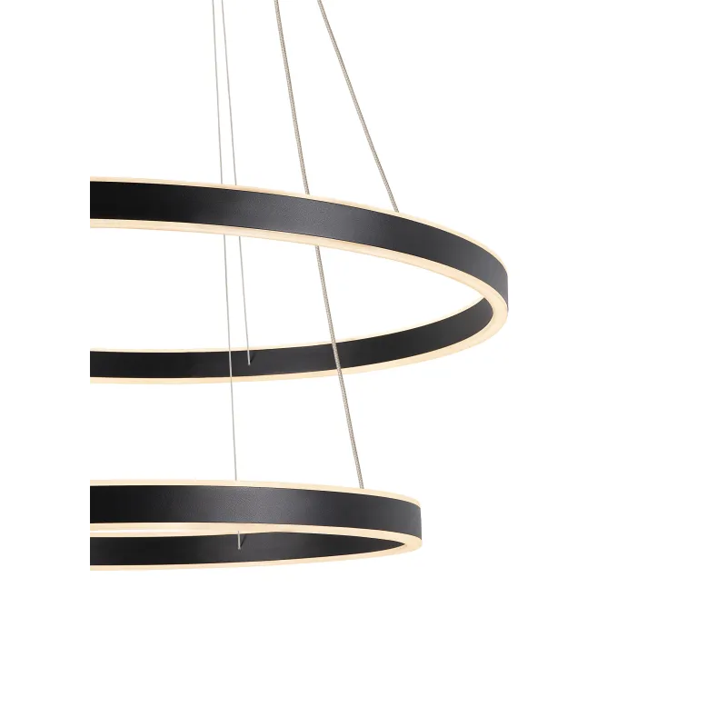 ONE DOUBLE, suspension intérieure, up/down, noir, LED, 55W, 3000/4000K, interrupteur CCT, variable Dali