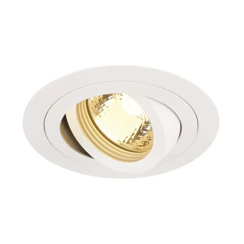 NEW TRIA 78, encastré de plafond intérieur, simple, rond, blanc , GU10/QPAR51, 50W max, lames ressorts