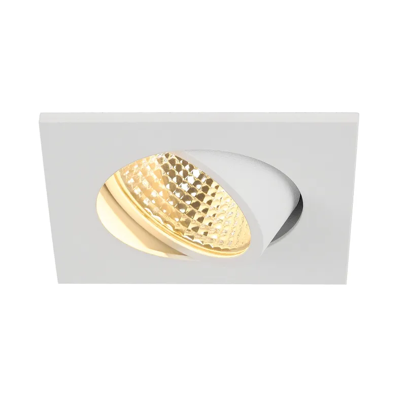 NEW TRIA 68, encastré de plafond intérieur, simple, carré, blanc mat, LED, 5,3W, 2700K, clips ressorts
