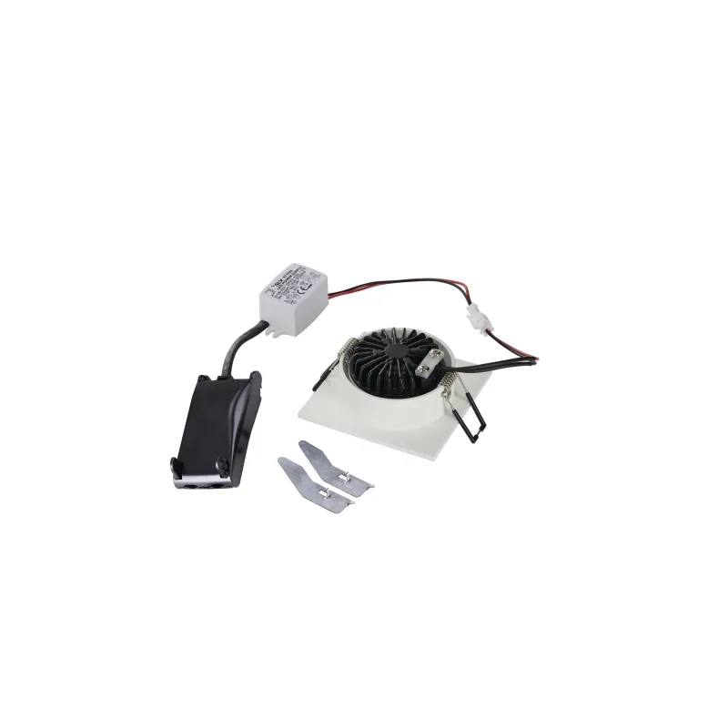 NEW TRIA 68, encastré de plafond intérieur, simple, carré, blanc mat, LED, 5,3W, 2700K, clips ressorts