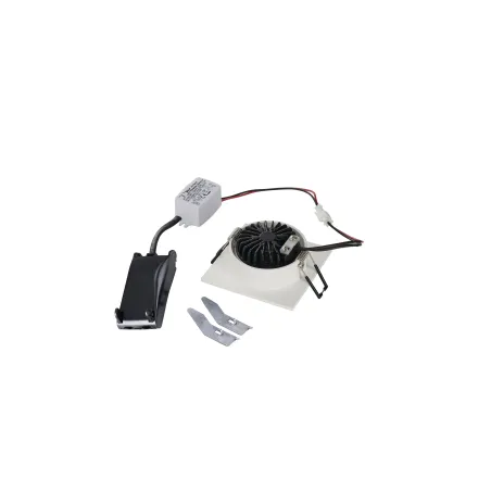 NEW TRIA 68, encastré de plafond intérieur, simple, carré, blanc mat, LED, 5,3W, 2700K, clips ressorts