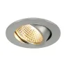 NEW TRIA 68, encastré de plafond intérieur, simple, rond, alu brossé, LED, 5,3W, 2700K, clips ressorts