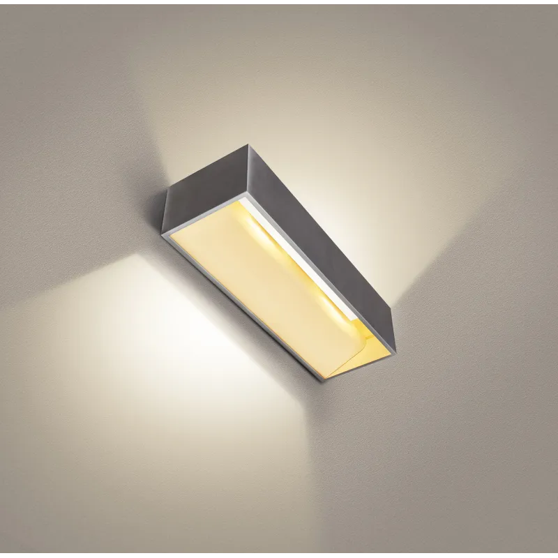 LOGS IN L, applique intérieure, rectangulaire, alu/blanc, LED, 19W, 2000-3000K, variable, Dim to warm