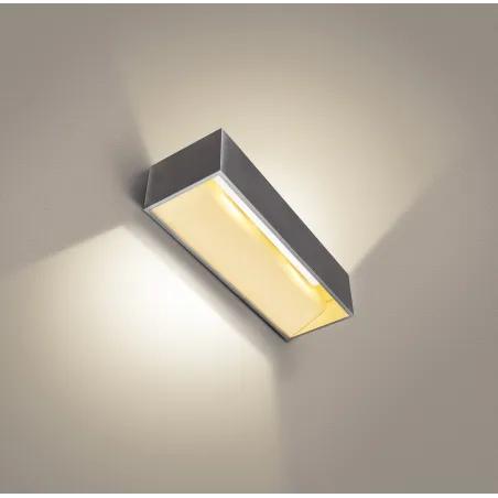 LOGS IN L, applique intérieure, rectangulaire, alu/blanc, LED, 19W, 2000-3000K, variable, Dim to warm
