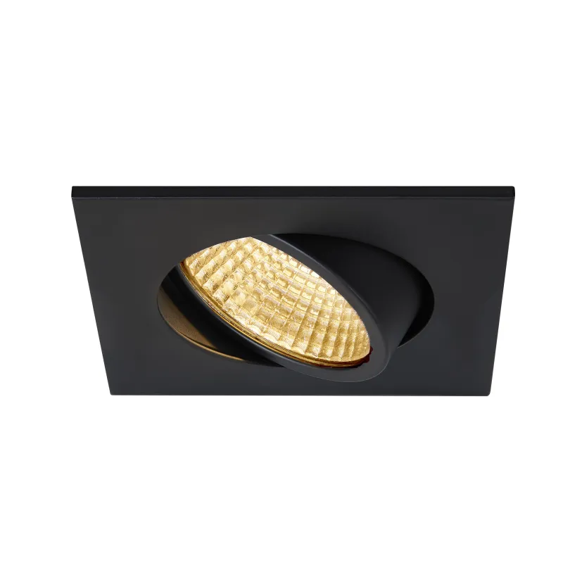 NEW TRIA 68, encastré de plafond intérieur, simple, carré, noir mat, LED, 5,3W, 2700K, clips ressorts
