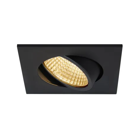NEW TRIA 68, encastré de plafond intérieur, simple, carré, noir mat, LED, 5,3W, 2700K, clips ressorts