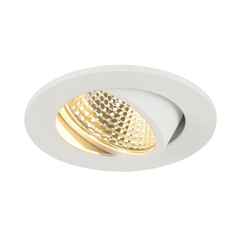 NEW TRIA 68, encastré de plafond intérieur, simple, rond, blanc mat, LED, 5,3W, 2700K, clips ressorts