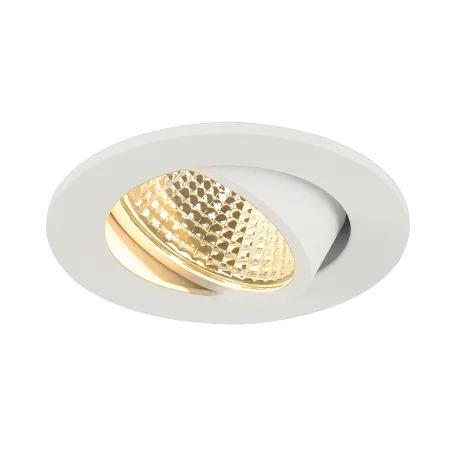 NEW TRIA 68, encastré de plafond intérieur, simple, rond, blanc mat, LED, 5,3W, 2700K, clips ressorts