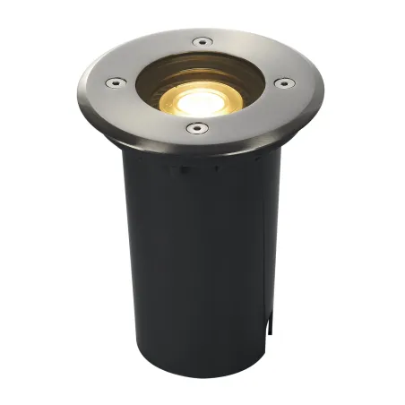 SOLASTO, encastré de sol extérieur, rond, inox, GU10/LED GU10 51mm, 6W max, IP67, collerette inox 304
