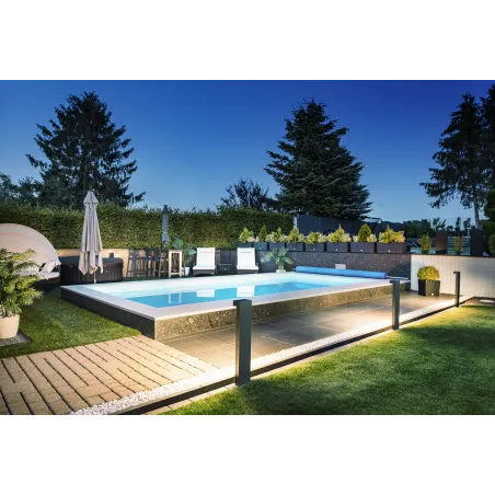 L-LINE OUT 80, borne extérieure, horizontal, anthracite, LED, 7W, 3000/4000K, IP65, interrupteur CCT