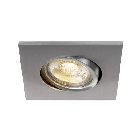 EASY-INSTALL QPAR51, encastré de plafond intérieur, carré, alu brossé, GU10/QPAR51, 20W max, RT 2012