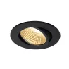 NEW TRIA 68, encastré de plafond intérieur, simple, rond, noir mat, LED, 5,3W, 2700K, clips ressorts