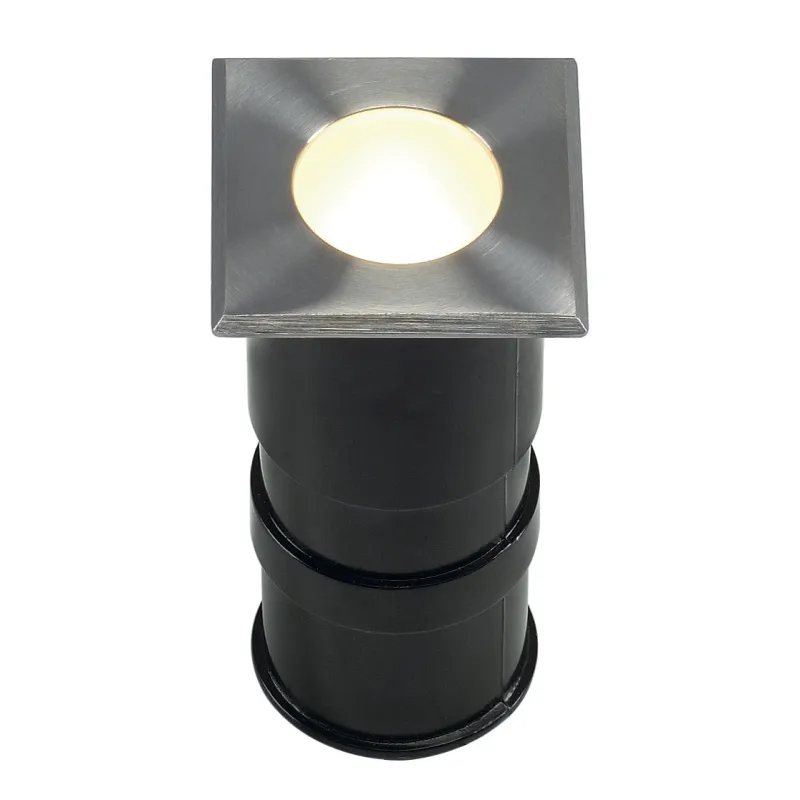 POWER TRAIL-LITE®, encastré de sol extérieur, carré, inox, LED, 1W, 3000K, IP67, collerette inox 316