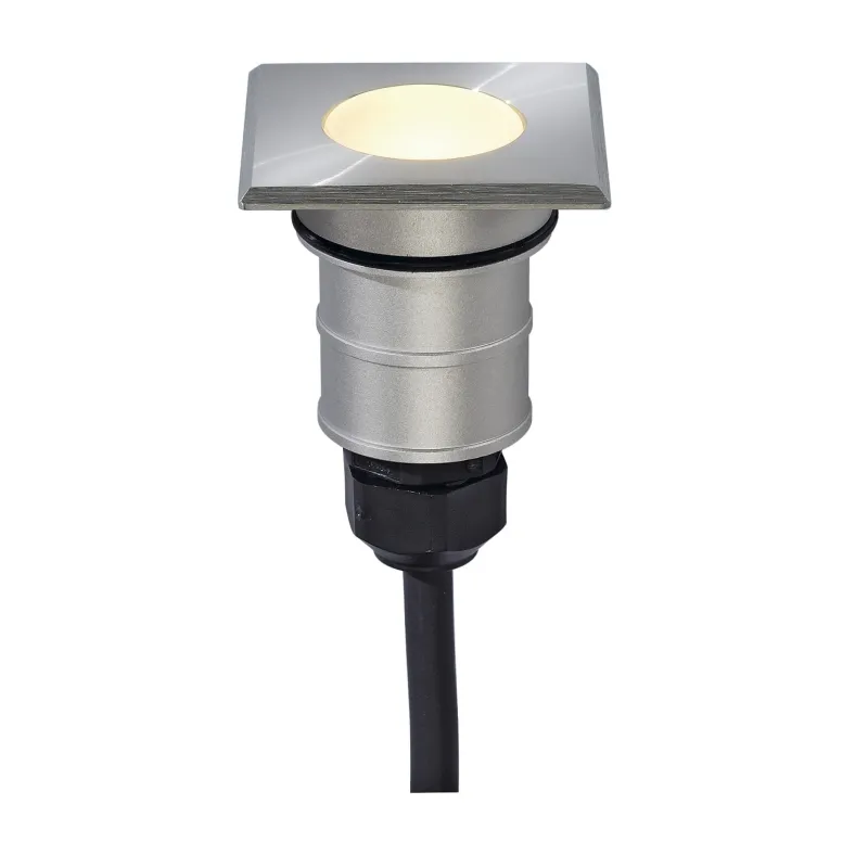 POWER TRAIL-LITE®, encastré de sol extérieur, carré, inox, LED, 1W, 3000K, IP67, collerette inox 316