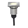 POWER TRAIL-LITE®, encastré de sol extérieur, carré, inox, LED, 1W, 3000K, IP67, collerette inox 316