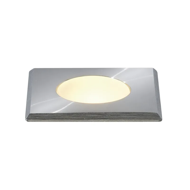 POWER TRAIL-LITE®, encastré de sol extérieur, carré, inox, LED, 1W, 3000K, IP67, collerette inox 316
