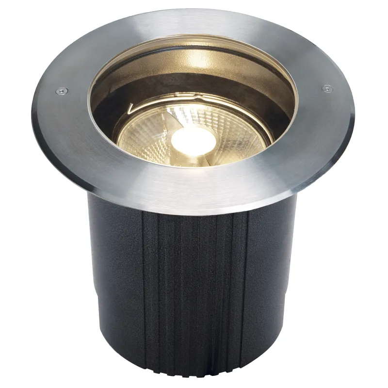 DASAR® 215, encastré de sol extérieur, rond, inox, GU10/QPAR111, 75W max, IP67, collerette inox 316