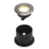 DASAR® FLAT 80, encastré de sol extérieur, inox brossé, LED, 4,3W, 3000K, IP67, collerette inox 304
