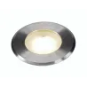 DASAR® FLAT 80, encastré de sol extérieur, inox brossé, LED, 4,3W, 3000K, IP67, collerette inox 304