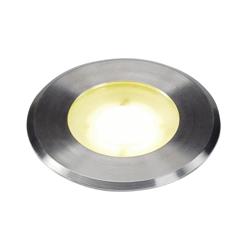 DASAR® FLAT 80, encastré de sol extérieur, inox brossé, LED, 4,3W, 4000K, IP67, collerette inox 304