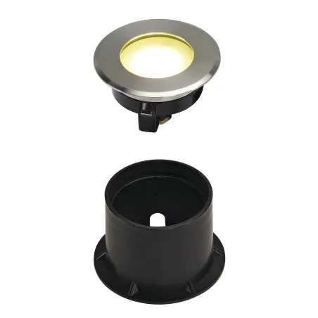 DASAR® FLAT 80, encastré de sol extérieur, inox brossé, LED, 4,3W, 4000K, IP67, collerette inox 304