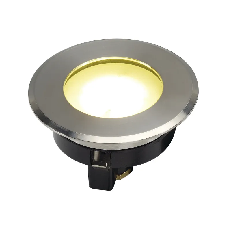 DASAR® FLAT 80, encastré de sol extérieur, inox brossé, LED, 4,3W, 4000K, IP67, collerette inox 304
