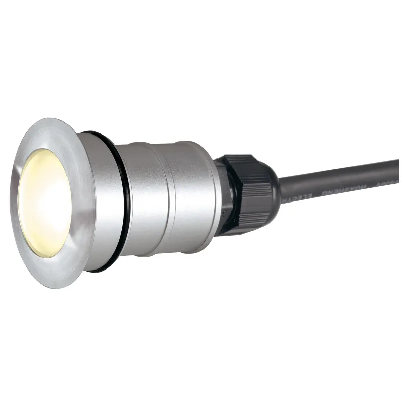 POWER TRAIL-LITE®, encastré de sol extérieur, rond, inox, LED, 1W, 3000K, IP67, collerette inox 316