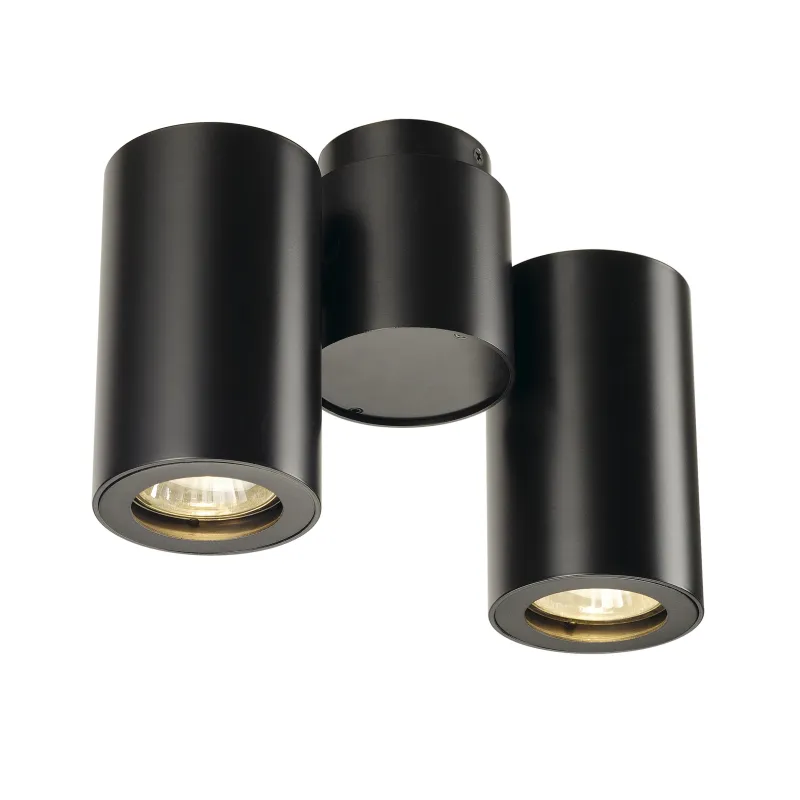 ENOLA B, applique et plafonnier intérieur, double, noir, GU10/QPAR51, 2x 50W max, inclinable à 180 deg