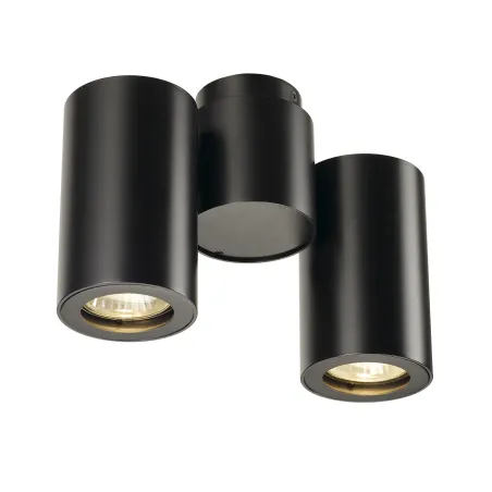 ENOLA B, applique et plafonnier intérieur, double, noir, GU10/QPAR51, 2x 50W max, inclinable à 180 deg