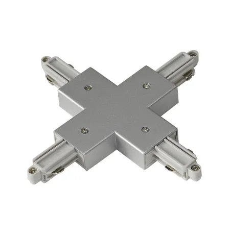 Connecteur en X, pour rail 1 allumage en saillie, intérieur, gris, avec possibilité d'alimentation