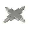 Connecteur en X, pour rail 1 allumage en saillie, intérieur, gris, avec possibilité d'alimentation