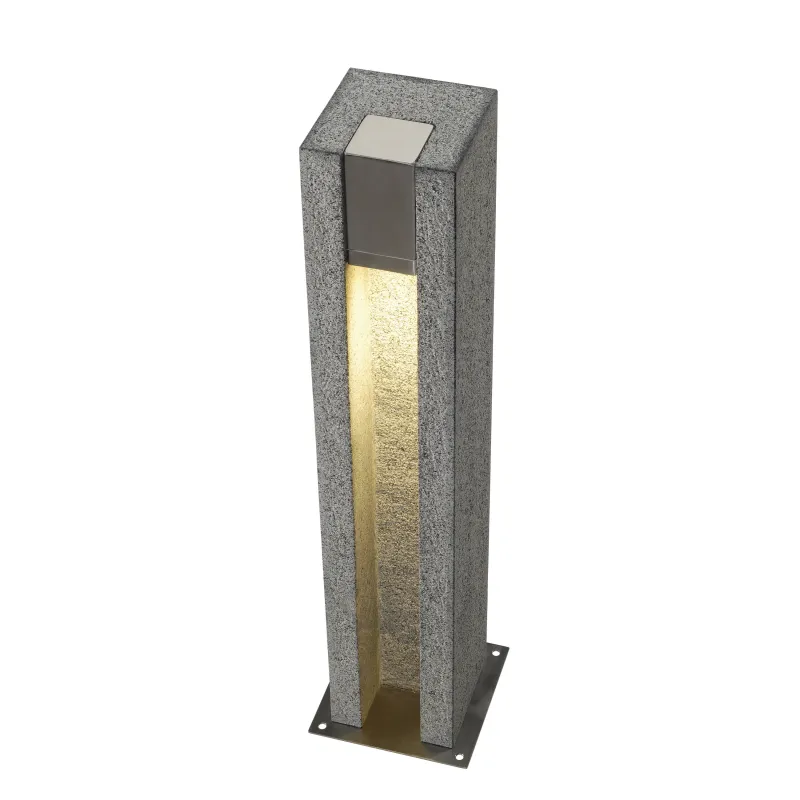 ARROCK SLOT, borne extérieure, poivre et sel, GU10/LED GU10 51mm, 4W max, IP44, granite, inox 304