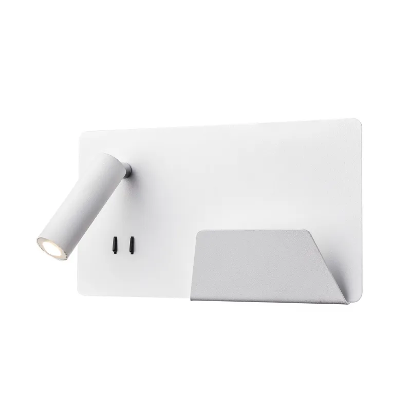 SOMNILA SPOT, applique intérieure, liseuse, version droite, blanc, LED, 13W, 3000K, avec port USB