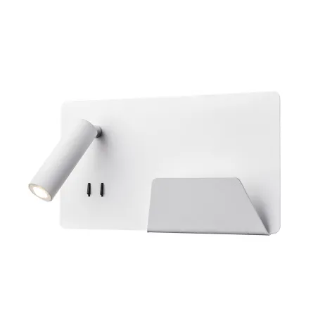 SOMNILA SPOT, applique intérieure, liseuse, version droite, blanc, LED, 13W, 3000K, avec port USB