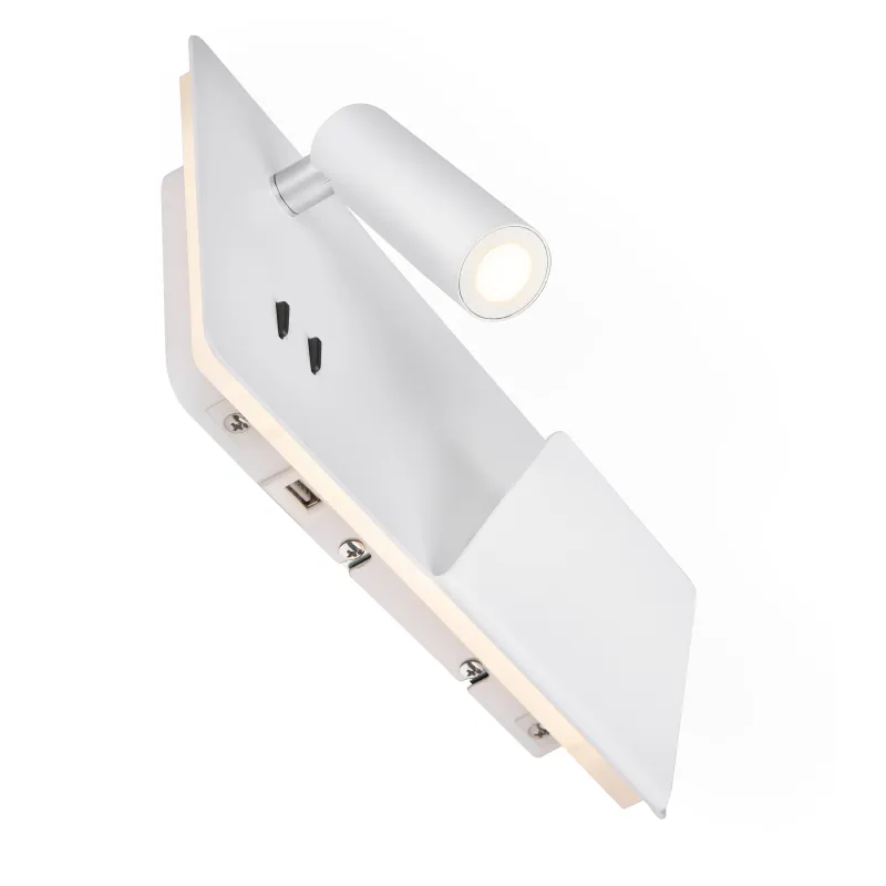 SOMNILA SPOT, applique intérieure, liseuse, version droite, blanc, LED, 13W, 3000K, avec port USB